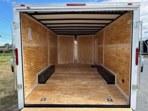 Homesteader 8.5 x 16 V-Nose Enclosed Car Hauler – Ramp Door - Image 6