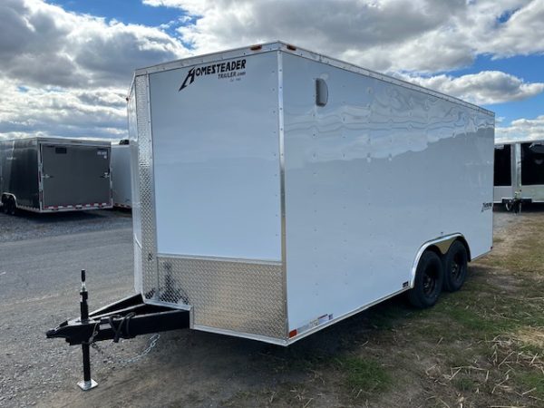 Homesteader 8.5 x 16 V-Nose Enclosed Car Hauler – Ramp Door - Image 5
