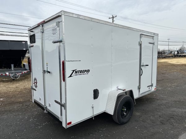 Homesteader 6 x 12 V-Nose Cargo Trailer – Rear Barn Doors - Image 4