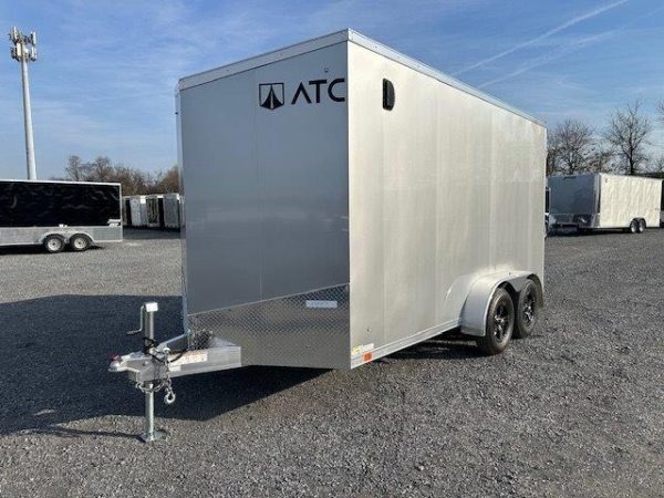 ATC 7 x 14 Enclosed Aluminum V-Nose Trailer – Aluminum Wheels