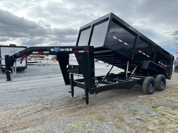 BWise 7 x 16 Gooseneck Dump Trailer – High Sides - Image 4