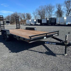 BWise 7 x 18 Low Profile LE Equipment Trailer – Ladder Ramps