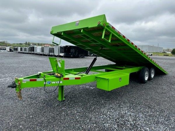BWise 8 x 24 Deckover Equipment Trailer – Power Tilt Deck