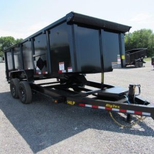 Big Tex 7 x 16 Low Profile Dump Trailer – 4′ Solid Steel Sides