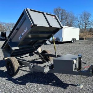 BWise 5 x 8 Low Profile Dump Trailer – Spreader Gate