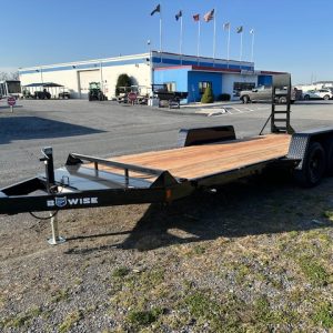 BWise 7 x 18 Low Profile Equipment Trailer – Ladder Ramps