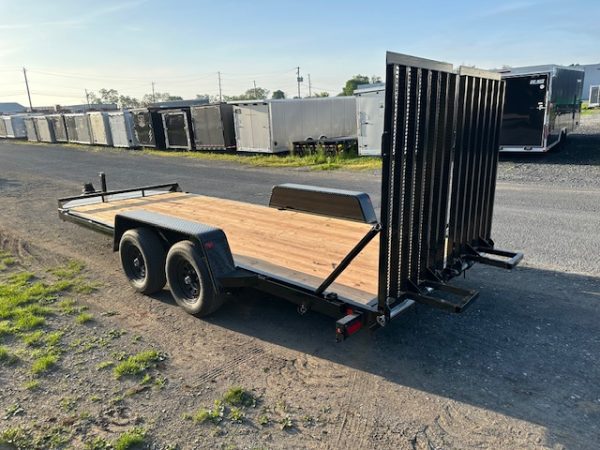 BWise 7 x 18 Equipment Trailer – Split Landscape Ramp - Image 5