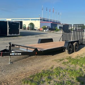 BWise 7 x 18 Equipment Trailer – Split Landscape Ramp