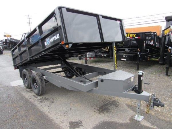 BWise 7 x 12 Deckover Dump Trailer – Fold Down Sides