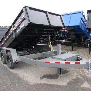 BWise 7 x 12 Low Profile Dump Trailer – Hydraulic Ramp Gate