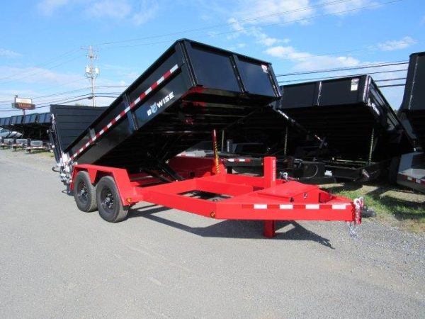 BWise 7 x 14 Low Profile Dump Trailer – Hydraulic Ramp Gate