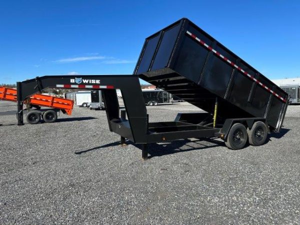 BWise 7 x 16 Gooseneck Dump Trailer – 4′ High Side - Image 8