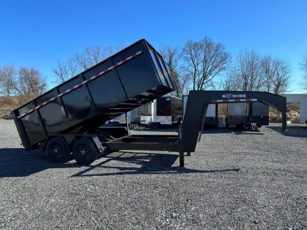 BWise 7 x 16 Gooseneck Dump Trailer – 4′ High Side - Image 7