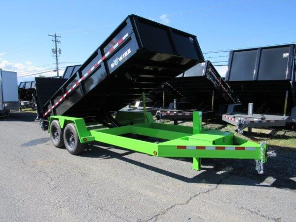 BWise 7 x 16 Low Profile Dump Trailer – Hydraulic Ramp Gate