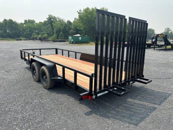 BWise 7 x 18 Equipment Trailer – Split Landscape Ramp - Image 5