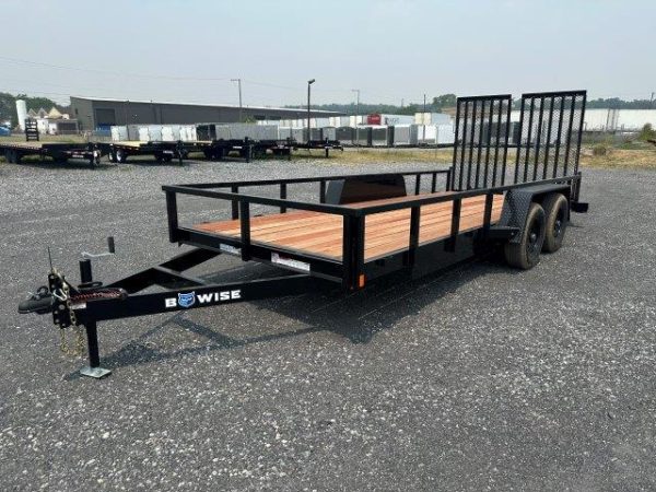 BWise 7 x 18 Equipment Trailer – Split Landscape Ramp - Image 4