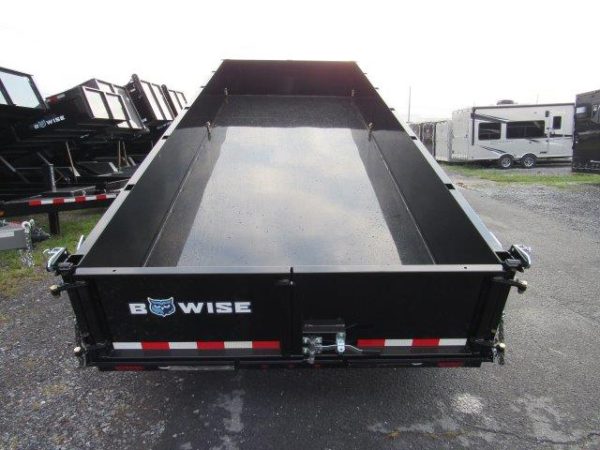 BWise 7 x 18 Gooseneck Tri-Axle Dump Trailer – Hydraulic Jacks - Image 3