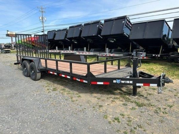 BWise 7 x 20 Equipment Trailer – Split Landscape Ramp