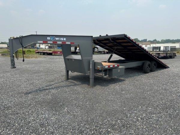 BWise 8 x 26 Gooseneck Deckover Equipment Trailer – Power Tilt - Image 7