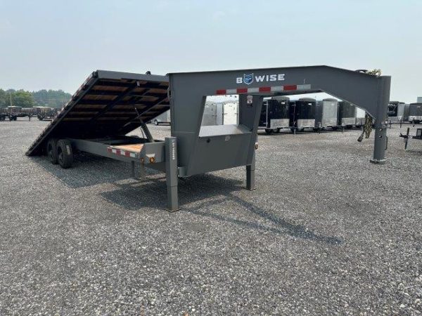 BWise 8 x 26 Gooseneck Deckover Equipment Trailer – Power Tilt - Image 5