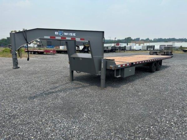 BWise 8 x 26 Gooseneck Deckover Equipment Trailer – Power Tilt - Image 4