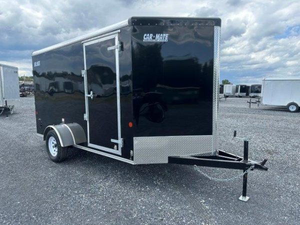 Car Mate 6 x 12 V-Nose Enclosed Cargo Trailer – Ramp Door