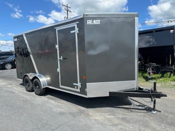 Car Mate 7 x 16 V-Nose Enclosed Cargo Trailer – Two Tone Exterior