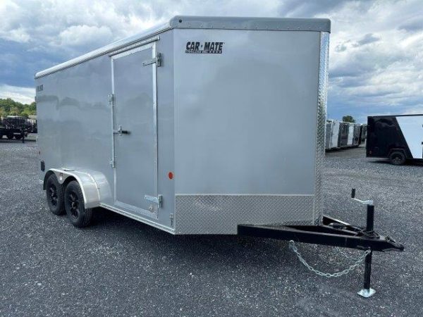 Car Mate 7 x 14 V-Nose Enclosed Cargo Trailer – Aluminum Wheels