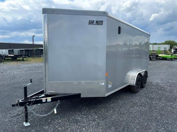 Car Mate 7 x 14 V-Nose Enclosed Cargo Trailer – Aluminum Wheels - Image 4
