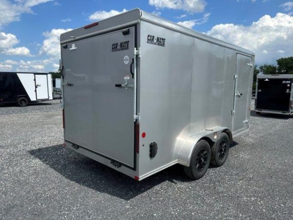Car Mate 7 x 14 V-Nose Enclosed Cargo Trailer – Aluminum Wheels - Image 7