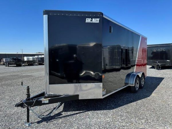Car Mate 7 x 16 V-Nose Enclosed Cargo Trailer – Aluminum Wheels - Image 4