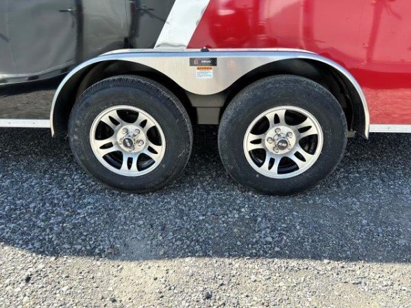 Car Mate 7 x 16 V-Nose Enclosed Cargo Trailer – Aluminum Wheels - Image 8