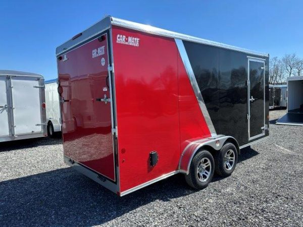Car Mate 7 x 16 V-Nose Enclosed Cargo Trailer – Aluminum Wheels - Image 7