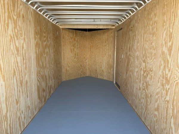 Car Mate 7 x 16 V-Nose Enclosed Cargo Trailer – Aluminum Wheels - Image 6