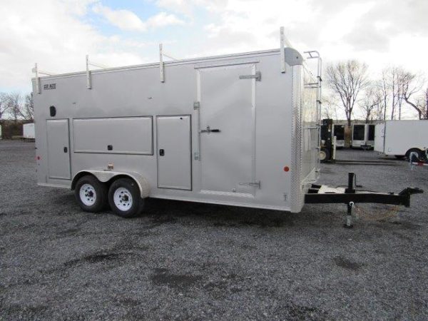 Car Mate 7 x 18 Enclosed Contractor Cargo Trailer – Tool Boxes - Image 8