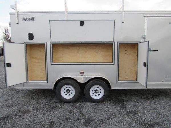 Car Mate 7 x 18 Enclosed Contractor Cargo Trailer – Tool Boxes - Image 10