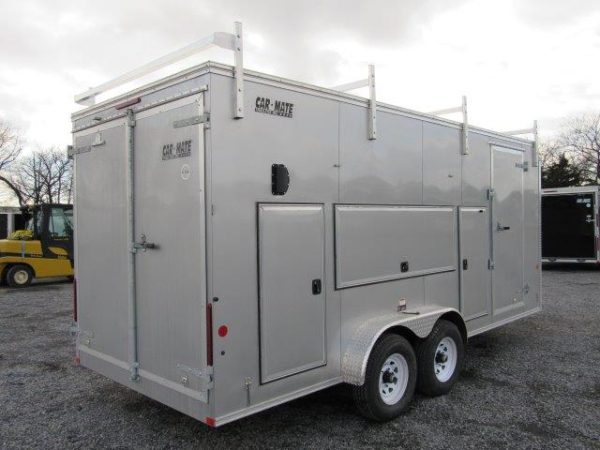 Car Mate 7 x 18 Enclosed Contractor Cargo Trailer – Tool Boxes - Image 5