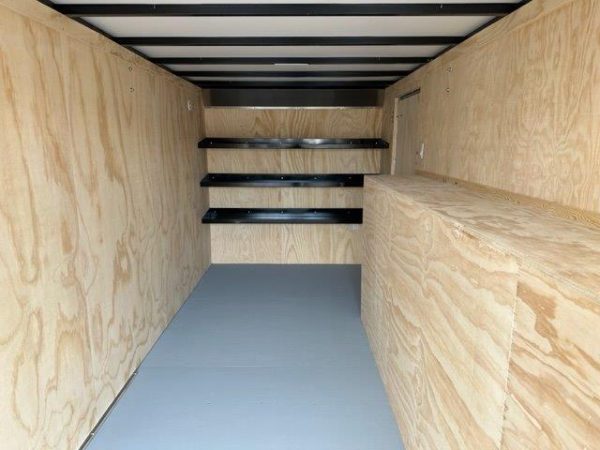 Car Mate 7 x 18 Enclosed Contractor Trailer – Exterior Tool Doors - Image 6