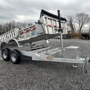 Cargo Pro 7 x 14 Aluminum Dump Trailer – Ladder Ramps