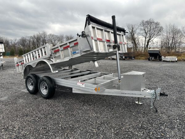 Cargo Pro 7 x 14 Aluminum Dump Trailer – Ladder Ramps