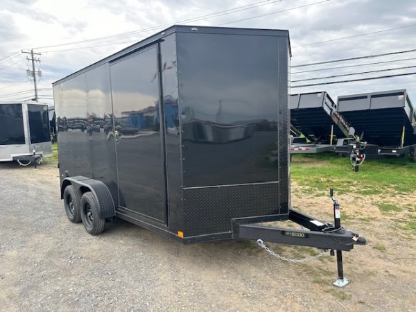 Covered Wagon 7 x 14 V-Nose Enclosed Cargo Trailer – Blackout