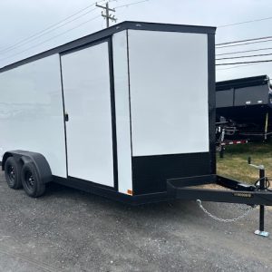 Covered Wagon 7 x 16 Enclosed Cargo Trailer – Black Trim Package