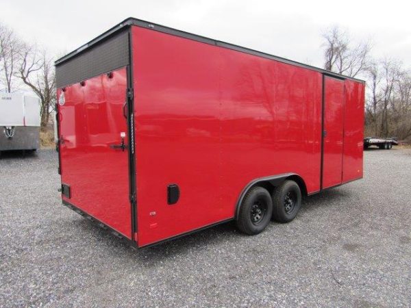 Covered Wagon 8.5 x 20 Enclosed V-Nose Car Hauler- Black Trim - Image 7