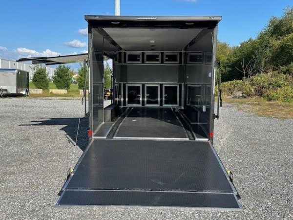 Covered Wagon 8.5 x 24 Enclosed Car Trailer – Awning Escape Door - Image 11
