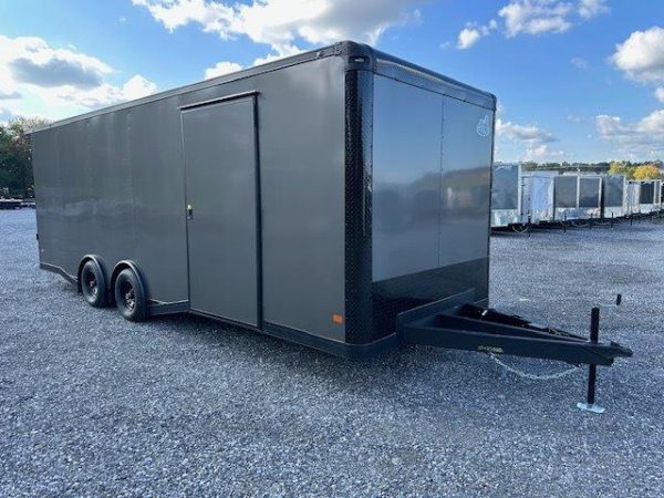 Covered Wagon 8.5 x 24 Enclosed Car Trailer – Awning Escape Door