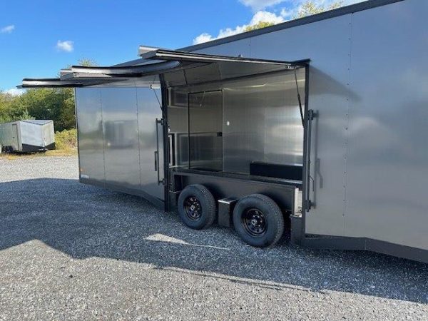 Covered Wagon 8.5 x 24 Enclosed Car Trailer – Awning Escape Door - Image 8