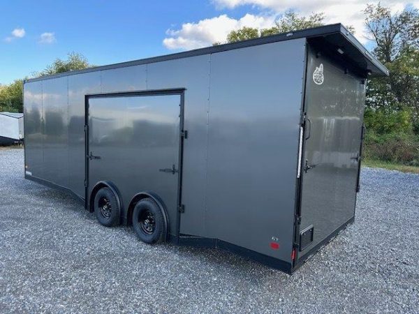 Covered Wagon 8.5 x 24 Enclosed Car Trailer – Awning Escape Door - Image 7