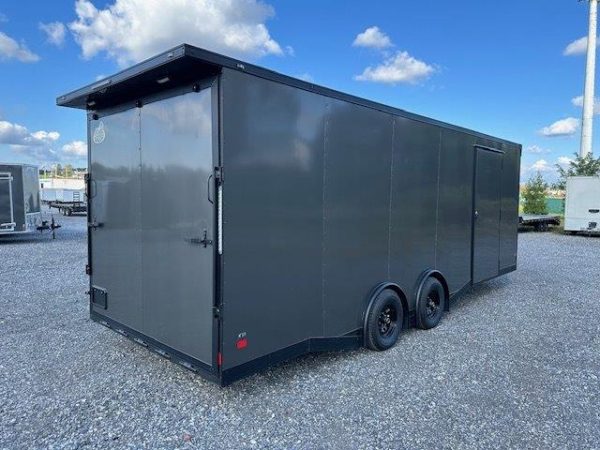 Covered Wagon 8.5 x 24 Enclosed Car Trailer – Awning Escape Door - Image 5