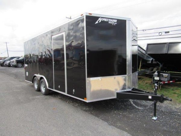 Homesteader 8.5 x 18 V-Nose Enclosed Car Hauler – Extended Tongue
