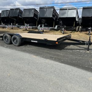 Premier 7 x 18 Wood Deck 10k Open Car Trailer – Slide Out Ramps